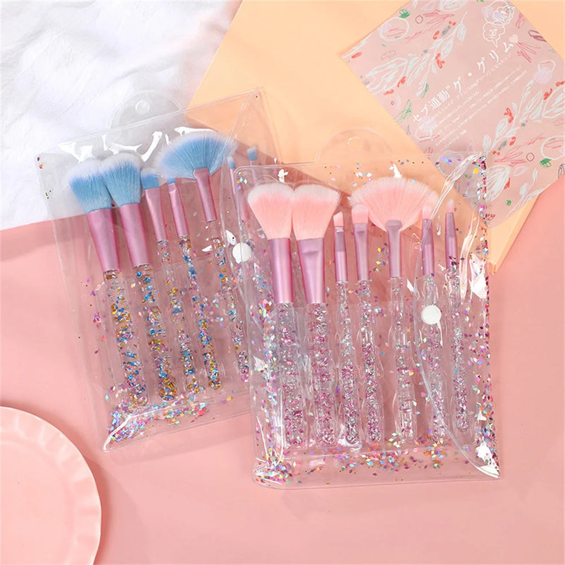 Conjunto Completo de Pincéis de Maquiagem com Punho de Cristal