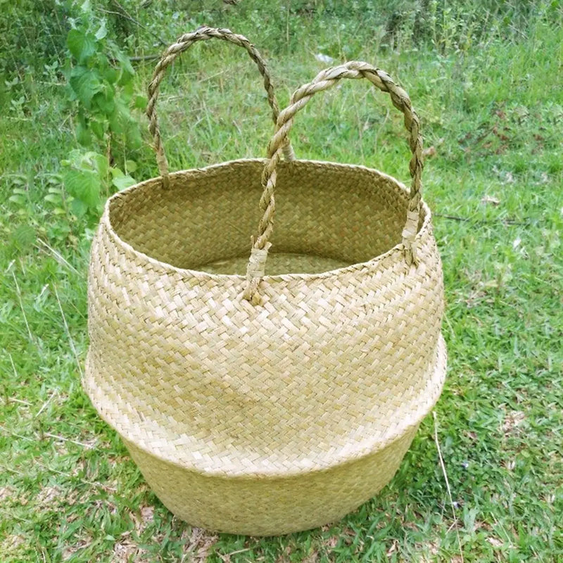 Cesta de Vime de Algas Marinhas Rattan